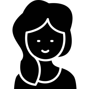 young woman character isolated icon