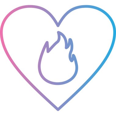 Kalp ikonu. İnce çizgi tarzı tasarım. vektör illüstrasyonu.