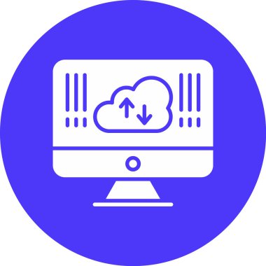 Web simgesi, bulut hesaplama kavramının vektör illüstrasyonu