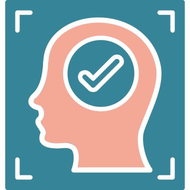 Beyin simgesi, vektör illüstrasyonu