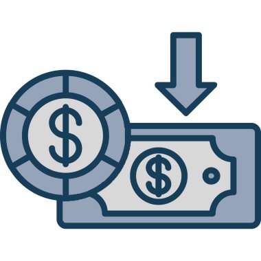 Para renkli vektör simgesi