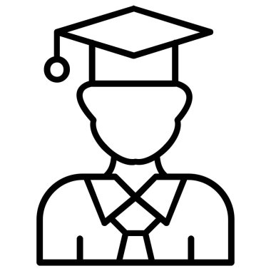 Mezuniyet kap vektör satırı simgesi