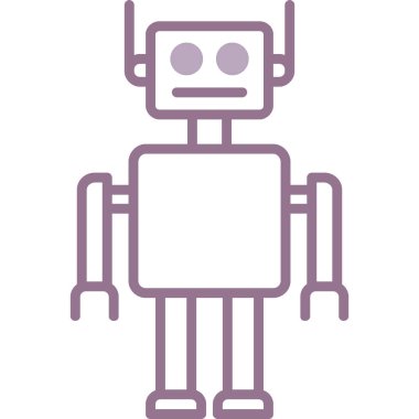 robot. Web simgesi basit illüstrasyon