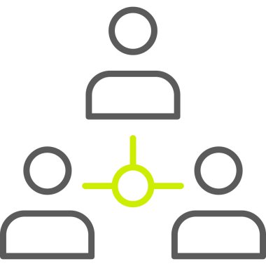 hiyerarşi vektör simgesi. biçim düz sembol, eko yeşil renk, yuvarlak açılar, beyaz arkaplan