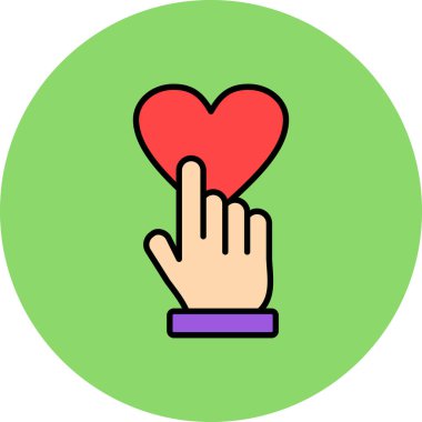 Kalp ikonu vektör illüstrasyonu