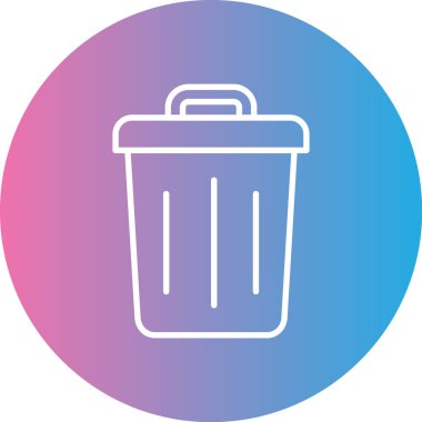 Soyut arkaplan grubunda çöp simgesi izole edildi