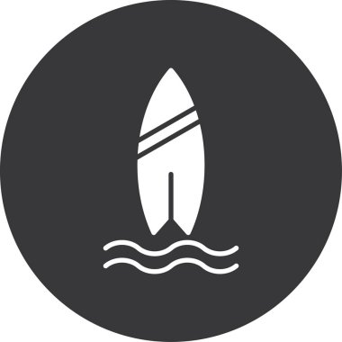 Sörf tahtası ile izole edilmiş bir vektör simgesinin çizimi