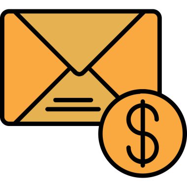 Para izole simge tasarımı, vektör illüstrasyon grafiği içeren zarf