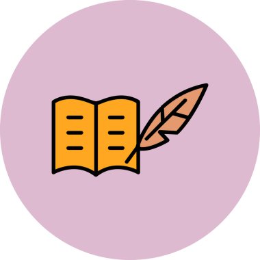 Bir kitap simgesinin vektör illüstrasyonu