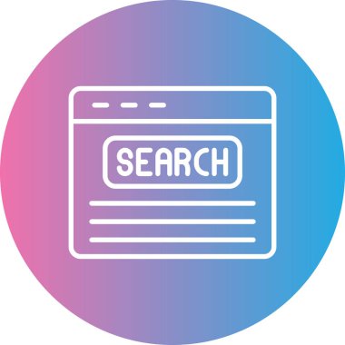 Web arama simgesi. Web için web vektör simgelerinin basit illüstrasyonu