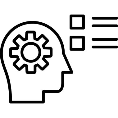 Dişliler ve dişliler simgesi olan beyin, vektör illüstrasyonu