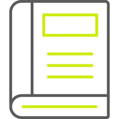 Beyaz arkaplanda basit ve minimalist kitap vektörü simgesi