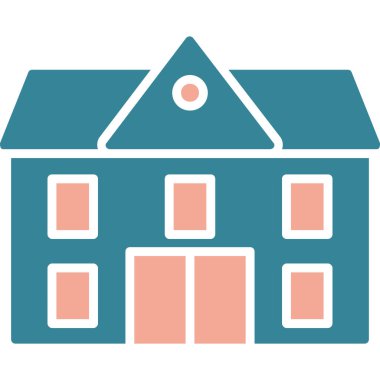 Bina. Web simgesi basit illüstrasyon