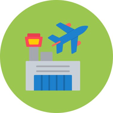 Havaalanı. Web simgesi basit illüstrasyon