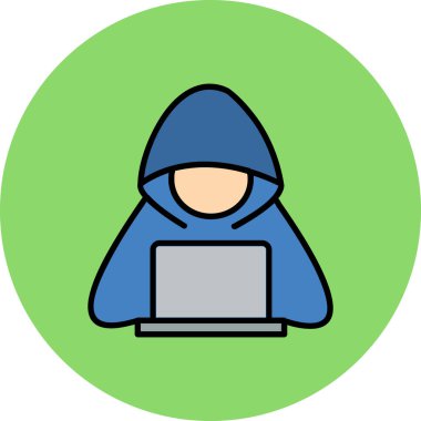 Hacker simgesi, vektör illüstrasyonu