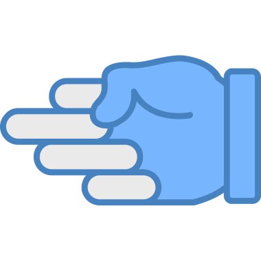 Mavi eldiven ikonu, vektör illüstrasyonu