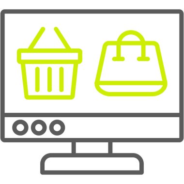 Alışveriş arabası ikonu. Web tasarımı için alışveriş sepeti vektör sembolünün özet çizimi