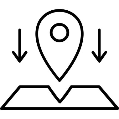 konum belirleyici simgesi simgesi. Beyaz arkaplanda izole edilmiş web tasarımı için işaret işareti pin vektör simgesi