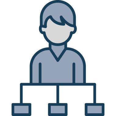 iş adamı ofis simgesi - taslak biçimi