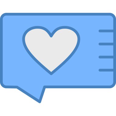 Beyaz arkaplanda izole edilmiş konuşma baloncuğu olan kalp