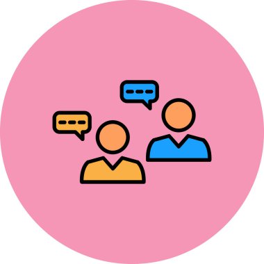 Konuşma balonu olan bir grup insanın vektör çizimi