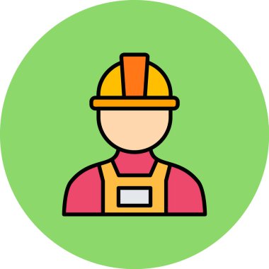 İnşaat işçisi simgesi vektör illüstrasyonu