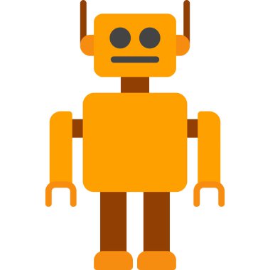bir karikatür robot simgesi, vektör, illüstrasyon