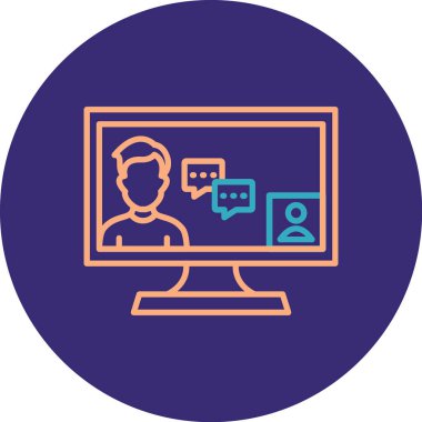 Webinar Vektör İllüstrasyonu, Basit Simge