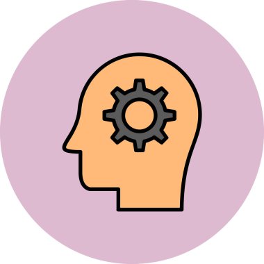 Beyin simgesi, vektör illüstrasyonu