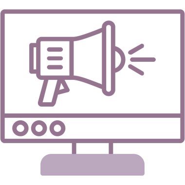 Megafon. Web simgesi basit illüstrasyon