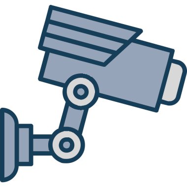 Güvenlik kamerası ikonu. Web için ccTV kamera vektör simgelerinin düz çizimi