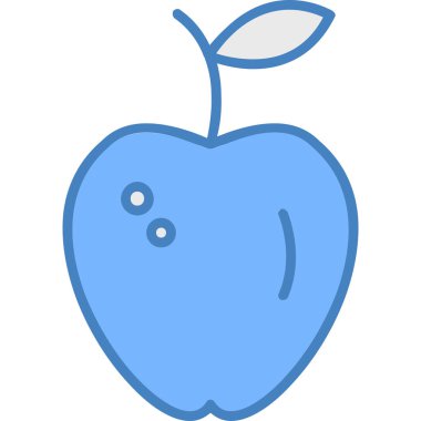 Doldurulmuş ana hatlı elma meyvesi simgesi