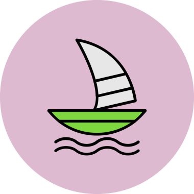 Bir tekne simgesinin vektör illüstrasyonu