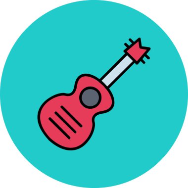 Akustik gitar. Basit illüstrasyon