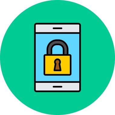 Mobil kilit. Web simgesi basit illüstrasyon