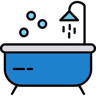 Banyo banyosu ikonu - taslak biçiminde