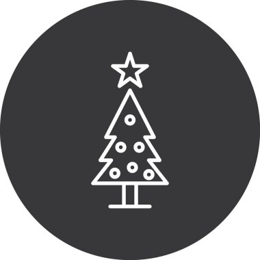 Noel ağacı vektör simgesi, basit tasarım illüstrasyonu