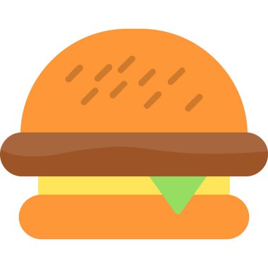 yemek burger ikonu düz stil
