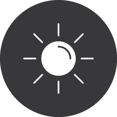 Güneş simge vektör beyaz zemin üzerine güneş izole işareti