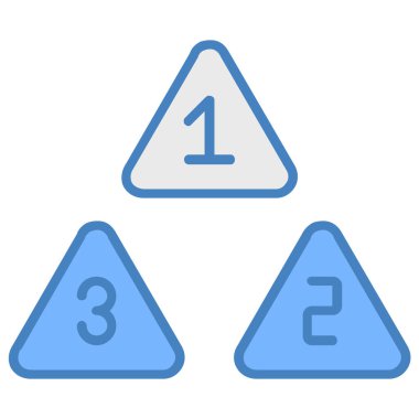 üç adım düz vektör simgesi