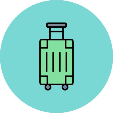 Bavul. Web simgesi basit illüstrasyon