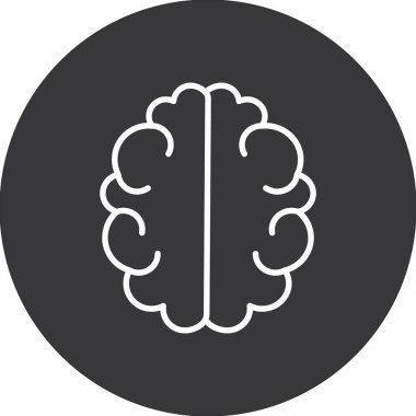 Beyin simge vektör beyaz arka plan üzerinde