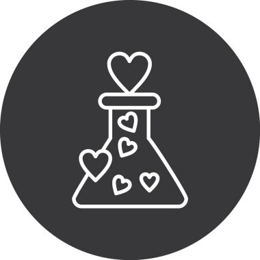 Aşk kalp ikonu vektör illüstrasyonu