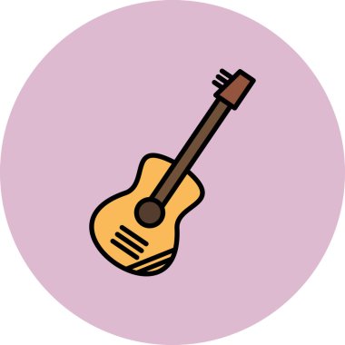 Gitar Web simgesi vektör illüstrasyonu