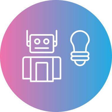 Yapay zeka ikonu vektör illüstrasyonu