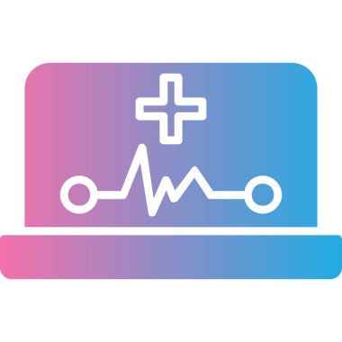 Kardiyogram ikonu. Basit resimleme