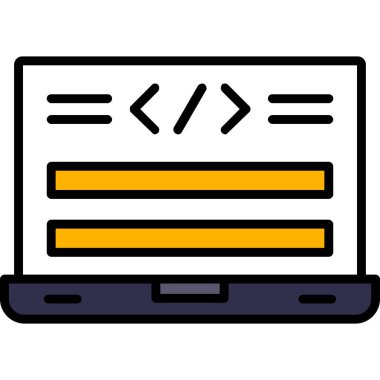 Web kodlama geliştirme simgesi, basit vektör illüstrasyonu