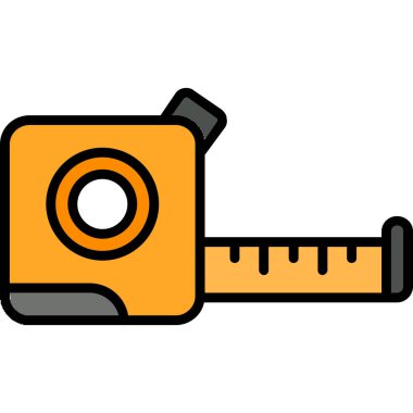 Şerit simgesiyle ölçüm yapıyorum. Teyp teyp vektör simgesi renk web sembolünün özet çizimi