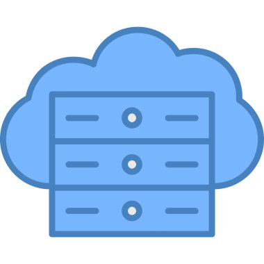 Bulut hesaplama simgesi vektör illüstrasyonu