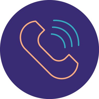 Modern simgenin vektör çizimi, telefon çağrısı